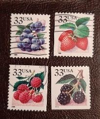 US Scott # 3294-3297; Four used 33c Flora and Fauna from 1999; VF/XF centering