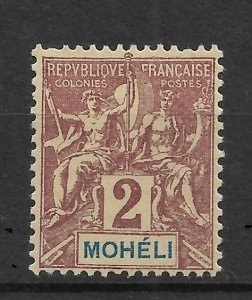 French MOHELI 1906, Navigation & Commerce 2c, Scott # 2,VF MH*OG (RMD-8)