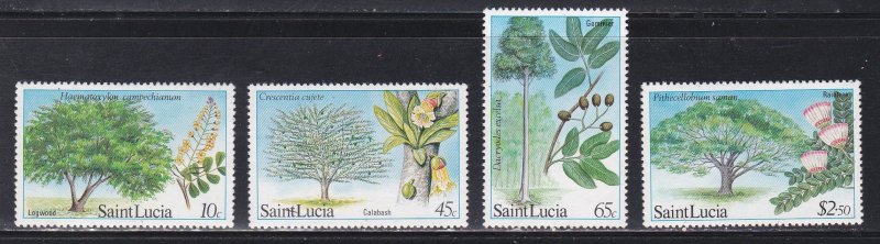 St. Lucia # 649-652, Trees & Their Blossoms, Mint NH, 1/2 Cat.