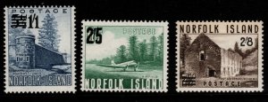 NORFOLK ISLAND SG37/9 1960 SURCHARGE SET MTD MINT