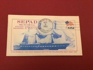 U.S. 1965 SEDPAD Exhibition Philadelphia U.S.S Franklin  Postal Cover R42299