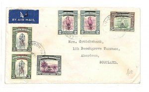 NORTH BORNEO Air Mail Cover SABAH *Sandakan* Overprints GB Scotland 1948 GV124
