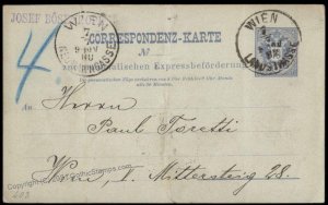 Austria Empire Rohrpost Pneumatic Mail Postal Stationery Card G63219