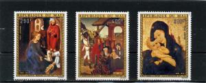 MALI 1974 Sc#C231-C233 CHRISTMAS PAINTINGS SET OF 3 STAMPS MNH 