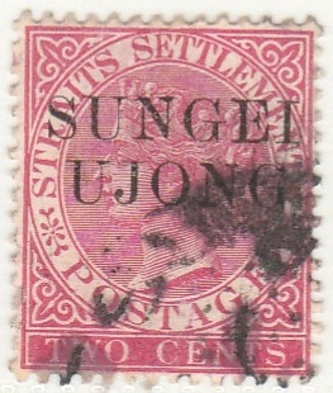 MALAYA SUNGEI UJONG 1885-90 OPT ON SS QV 2c Used Scott #25 CV $125 MA1180