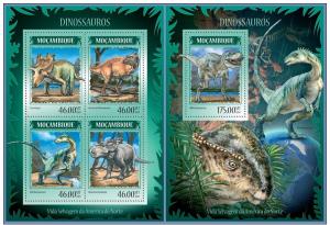 MOZAMBIQUE 2014 2 SHEETS m14201ab DINOSAURS DINOSAURES