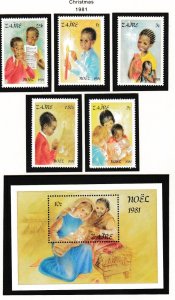 Zaire # 1037-1041, 1042, Christmas, Mint NH, 1/2 Cat.