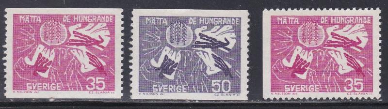 Sweden # 623-625, Freedom from Hunger,Mint NH, 1/2 Cat.