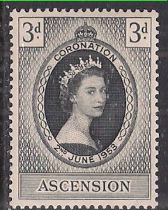 Ascension 1953 QE2 3d Coronation SG 56 MNH ( F785 )