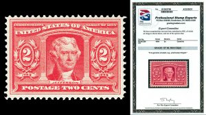 Scott 324 1904 2c Louisiana Purchase Issue Mint Graded XF 90 LH with PSE CERT!