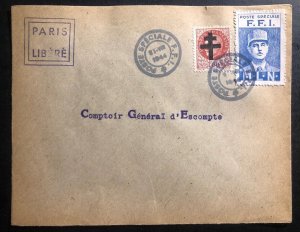 1944 France Special Post Office FFI cover Paris Libere Stamp