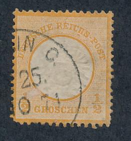          Germany 1872 Scott 16 used - 1/2gr, Imperial Eagle