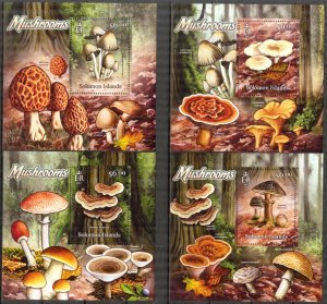 Solomon Islands 2012 Mushrooms 4 S/S MNH