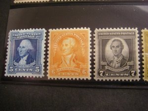 Scott 704 - 715, Washington Bicentennial Issue, Complete set, MNH Beauties