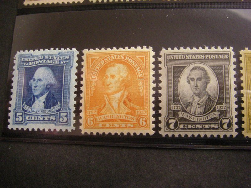 Scott 704 - 715, Washington Bicentennial Issue, Complete set, MNH Beauties