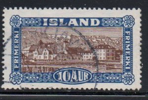 Iceland Sc 145 1925 10 aur View of Reykjavik stamp used