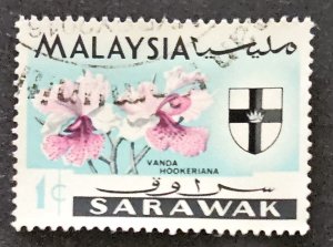 Sarawak 1965 SG212 used 1c. Orchids issue