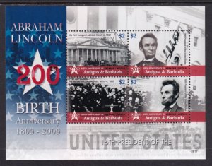 Antigua 3030 Abraham Lincoln Souvenir Sheet MNH VF