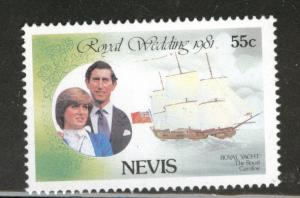 Nevis Scott 135 MNH** 1981 Charles and Diana Tall ship