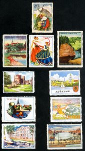 Latvia Stamps Lot of 10 Old Time Labels