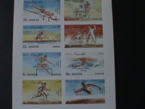 DHUFAR-1972-OLYMPIC GAMES-OVPT.-IMPERF MNH-SHEET VF-EST-$16-PROMOTE-50% OFF