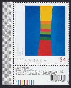 ART CANADA JACK BUSH Stamp fr Souvenir Sheet #2322 w/Barcode, Color ID MNH 2009