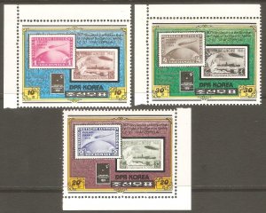 KOREA NORTH Sc# 1987 - 1989 MNH FVF Set3 Zeppelin German Russian Postal Service