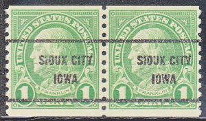 Precancel - Sioux City, IA PSS 597-61 Coil Pair - No Gum