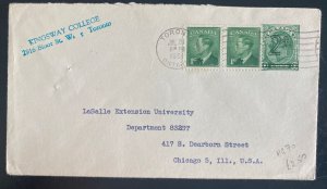 1953 Toronto Canada Postal Stationery Uprated  Cover To Chicago IL Usa