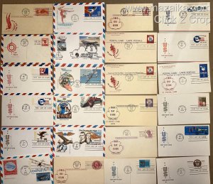 US POSTAL CARDS FDCs BIG COLLECTION SET 69 DIFFERENT FARNAM 1949-1986 UNADDRESS