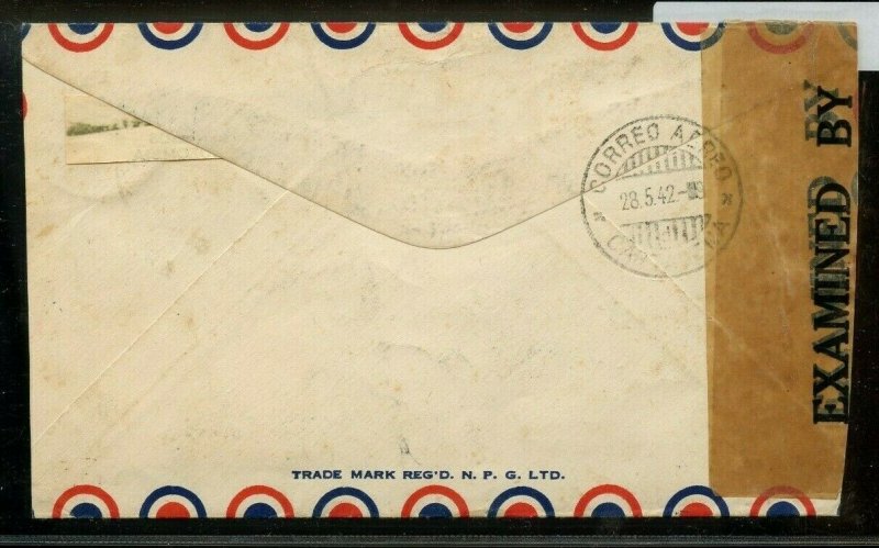 1942 Mosherville, N.S. split ring to COLOMBIA South America airmail cover Canada