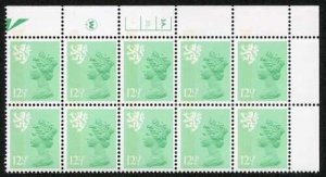 S-JFP12.5A 12.5p Light Emerald Scotland Waddington LB FCP/PVA 3A/3B Dot U/M