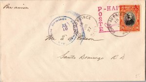 1927 Haiti Port Prince First Flight Cover To Dominican Republic Santo Domingo