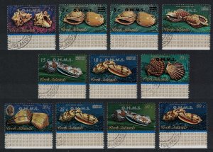 Cook Is. Shells 11v Ovpt 'O.H.M.S.' Margins 1978 Canc SG#O16-O26