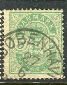 DENMARK; 1884-85 early classic Official issue fine used 5ore. value, POSTMARK