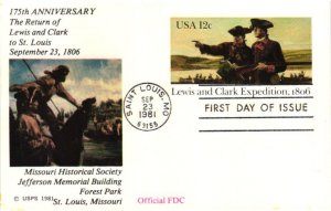 #UX91 Lewis and Clark Post Card – Missouri Historical Society FIRST Cachet