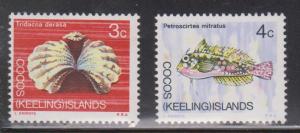 COCOS (KEELING) ISLANDS Scott # 10-11 MNH - Fish