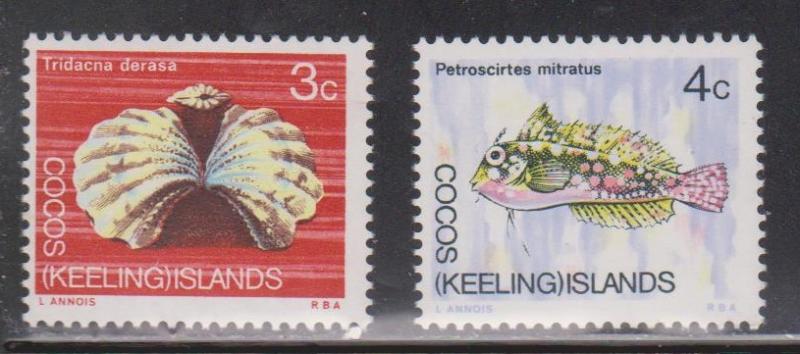 COCOS (KEELING) ISLANDS Scott # 10-11 MNH - Fish