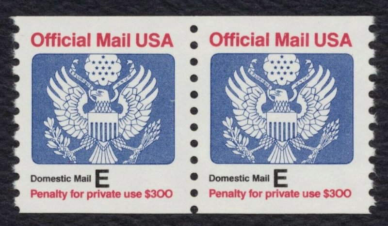 #O140 'E' Official Mail, Coil Pair, Mint **ANY 5=FREE SHIPPING**