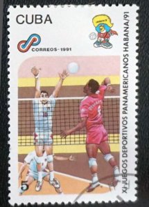 CUBA Sc# 3311 PAN AM GAMES American HAVANA Volleyball 1991 used / cancelled