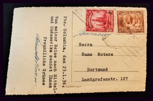 Old postcard sent from Puerto Colombia on January 23, 1936. It is address...