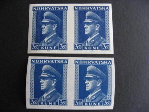 Croatia Sc 68, 68a MNH imperf pairs, quite nice! 