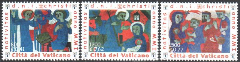 Vatican City Scott 1201-1203 MNH complete set - Christmas 01