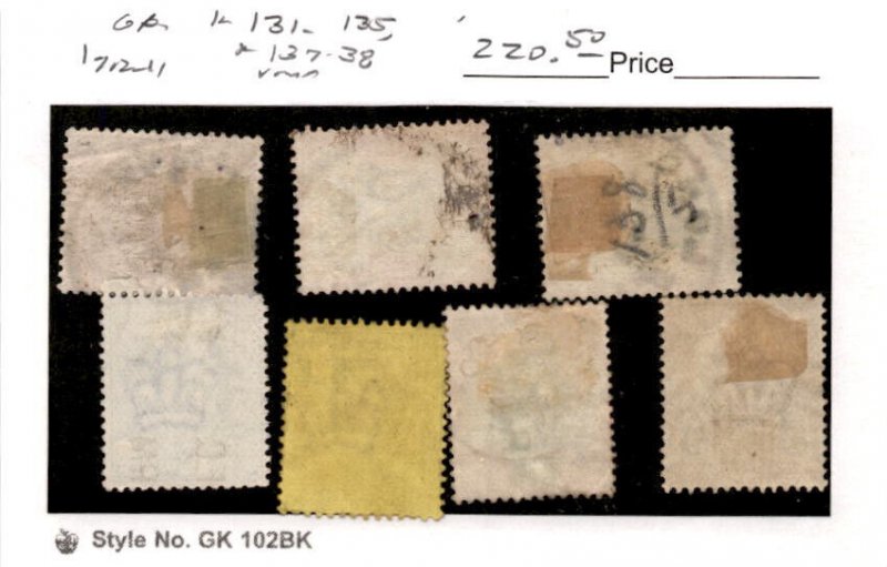 Great Britain, Postage Stamp, #131-135, 137-138 Used, 1902 King Edward (BI)