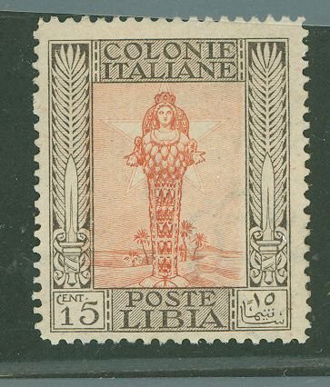 Libya 1915 10c Carmine & Yellow, Surcharge on Italy #104