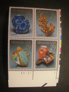 Scott 2700-2703 or 2703a, 29c Minerals, PB4 #11111 1 LR, MNH Commemorative Beaut