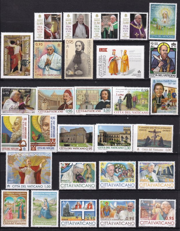 2017 Vatican - Complete year set - Sas#1739 and other -  MNH**