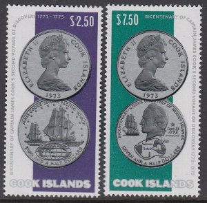 Cook Islands 406-7 Captain Cook Coinage mnh