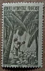 French West Africa #40 60c Shelling Coconuts, Togo MNH (1947)