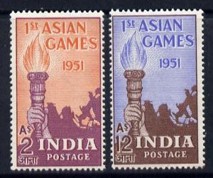 India 1951 First Asian Games set of 2 unmounted mint SG 3...